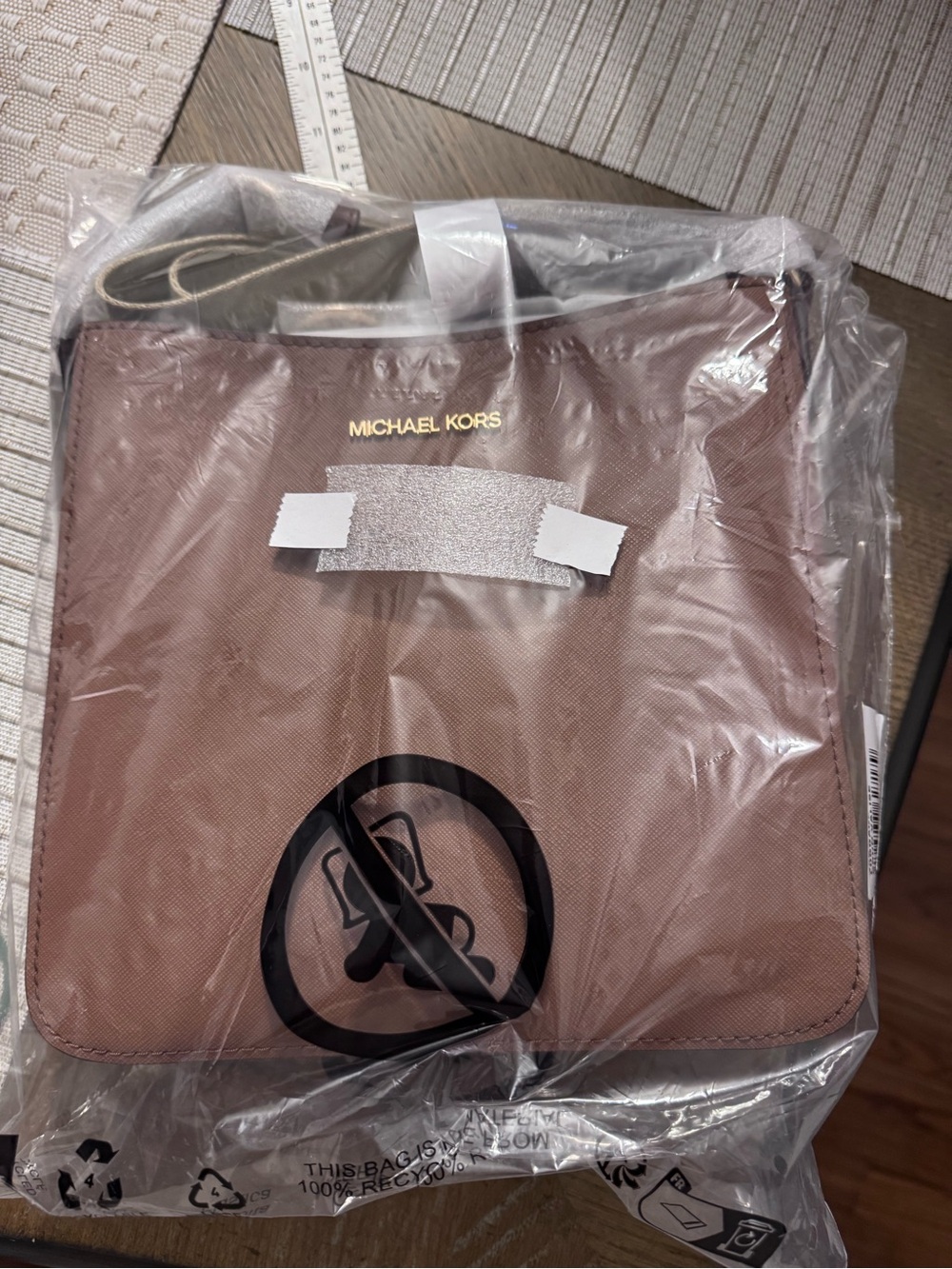 Michael Kors Brown Crossbody Bag with Gold Logo